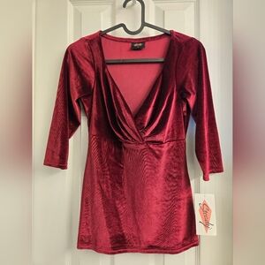 Steady Burgandy Velvet Top